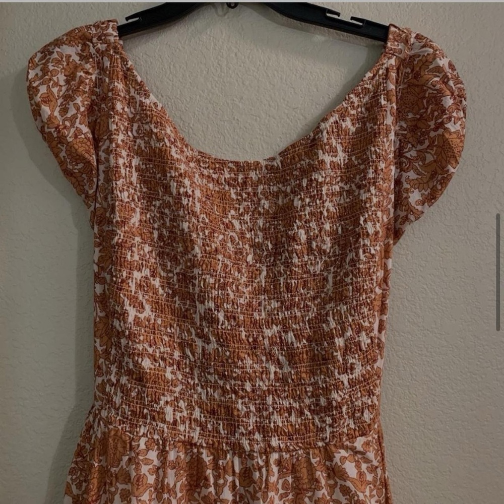 Free People Rust and Cream Floral Maxi Dress - Picture 6 of 7